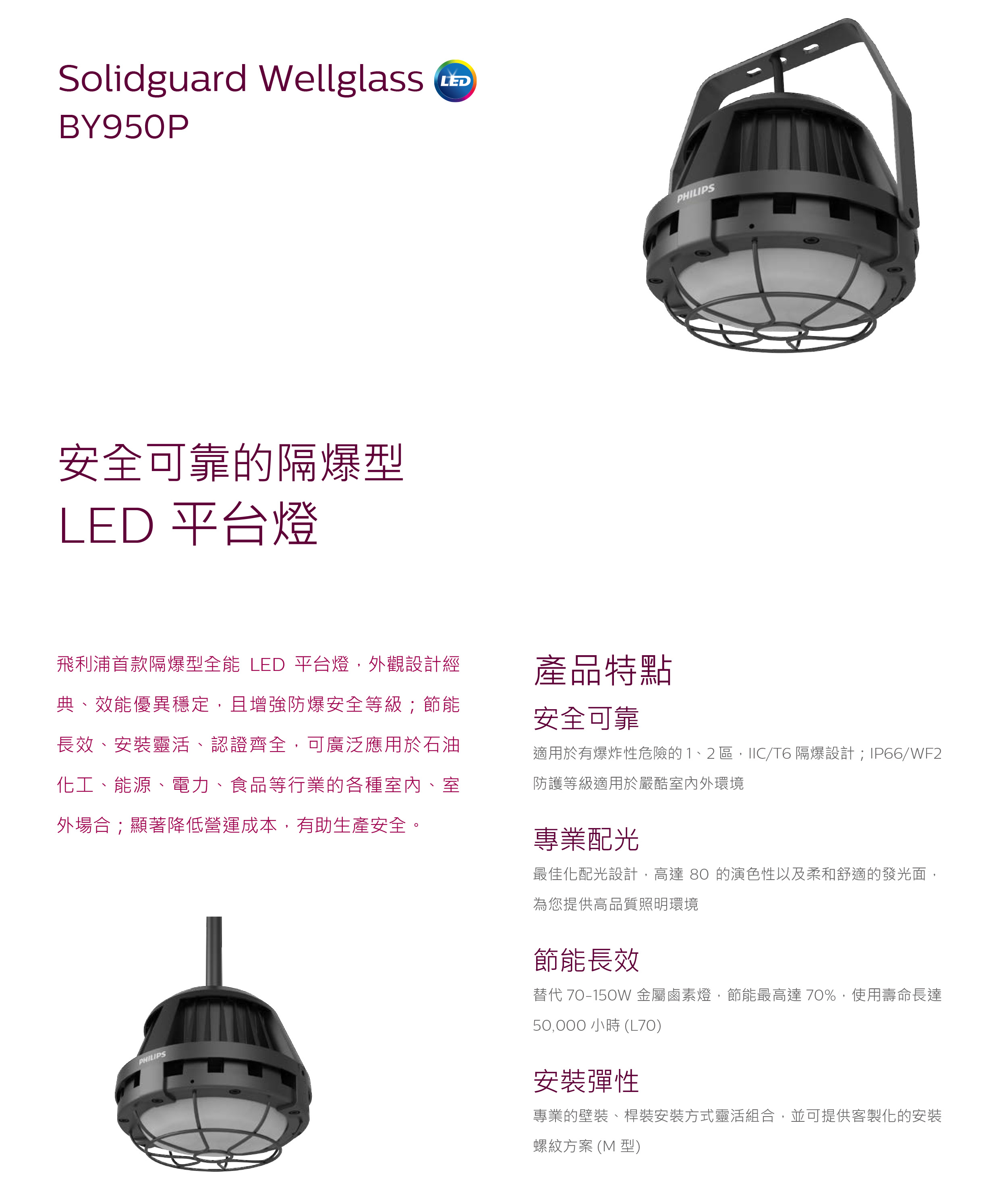 lighting philips BY950P 隔爆型平台燈