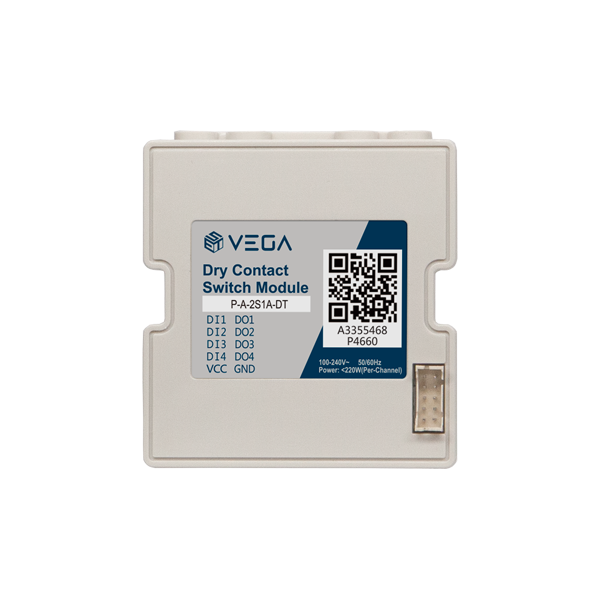 VEGA BA 乾接點開關模組 BA 乾接點開關是Vega智慧家居系統的系列商品之一，能夠將普通開關面板、感應器等乾接點設備融入智慧家居系統和雲平台中，賦予智慧化功能，實現普通開關面板的一鍵多控和情境模式控制，實現普通感應器類商品的狀態回報和遠端控制。
