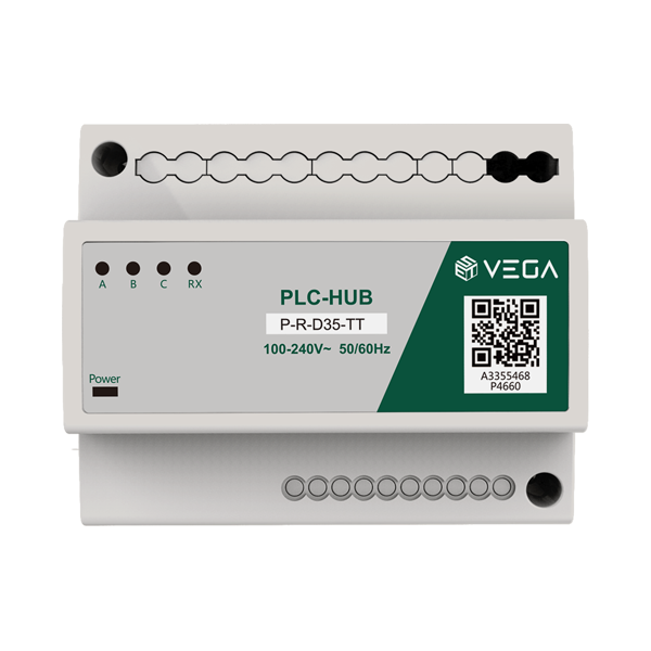 VEGA PLC-HUB PLC-HUB採用6P D35導軌安裝殼體，三相電接線方式，用於中繼電力線載波信號，提高電力線載波跨相能力。